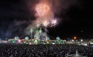 احتفالات مولد الامام المهدي عجل الله فرجه الشريف في مسجد جمكران في قم المقدسة ليلة النصف من شعبان