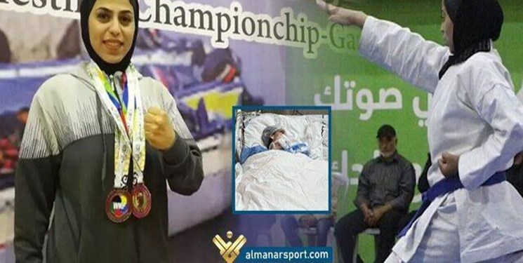 لاعبات كاراتيه ايرانيات يتعاطفن مع لاعبة فلسطينية فقدت ساقها بالعدوان الصهيوني